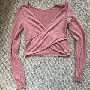 Alo Wrap Top, Blush Pink Size M